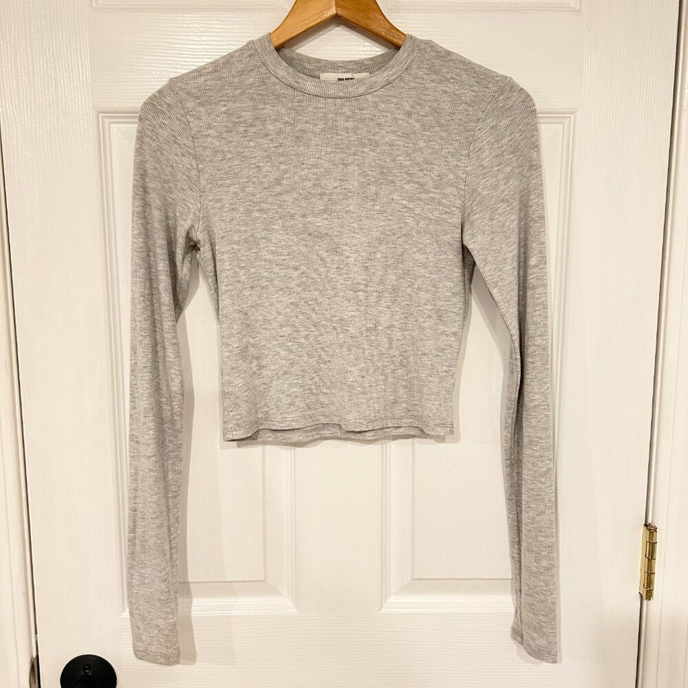 JOAH BROWN - Cropped Crew Long Sleeve Pearl Grey (Size S/M)